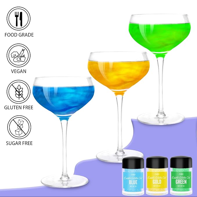 Edible Glitter - 30g Edible Luster Dust Metallic Food Grade Coloring Glitter for Drinks, Cake Decorating, Baking - Edible Dust Powder Shimmer Sprinkle Powder for Icing, Cocktail, Wine, Candy (Violet)