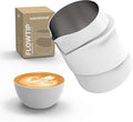 Subminimal FlowTip Handless Jug | Stovetop Milk Frothing, Foaming Pitcher for Premium Barista-Style Coffee | Cappuccino & Latte Art Pouring Jug with Ergonomic Heat Resistant Handle | 450ml, White