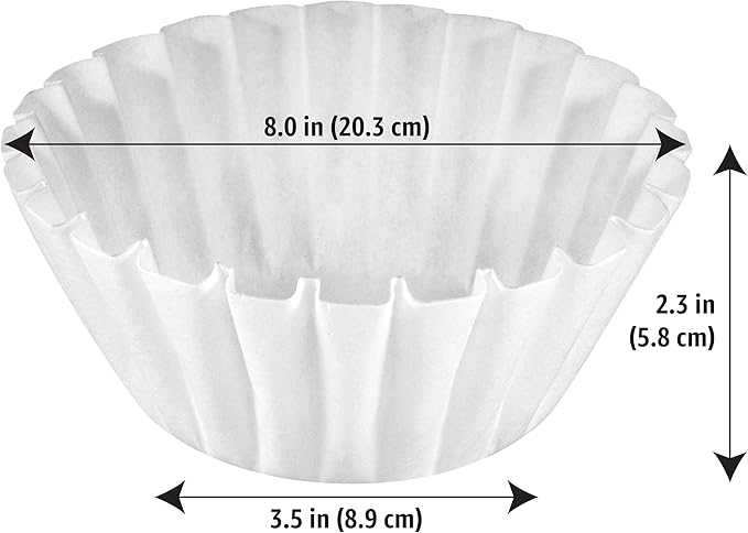 Amazon Basics Basket Coffee Filters for 8-12 Cup Coffee Makers, White, 200 Count
