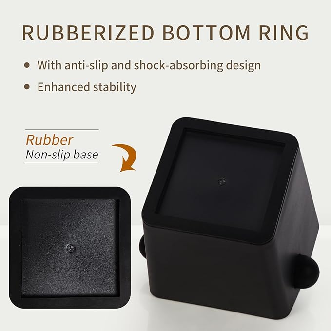 Knock Box Square High Sidewall Design Espresso Knock Box Tamping Mat Espresso Machine Accessories Set of 2 with Removable Knock Bar and Anti-Slip Base for Home Office Espresso Accessories