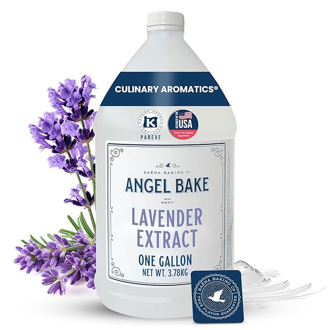 Pure Bulgarian Lavender Extract, 1 Gallon - Natural Essence for Beverage Formulations, Bulk Manufacturing, Professional Food Developers - Kosher Certified, Vegan, Gluten-Free, Keto Friendly