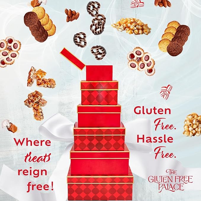 Gluten Free Palace Gift Basket Tower – Chocolate Cookie Gift – 6-Tier Gluten Free Cookies Treat Tower for Family, Friends, Corporate, Birthday, Men & Women