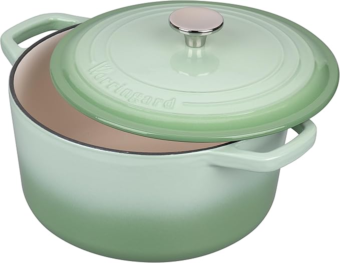 Enameled Cast Iron Dutch Oven Pot with Lid, for Bread Baking, Round Bread Oven- include Sourdough Bread Baking Supplies Set, 4.5QT, Green