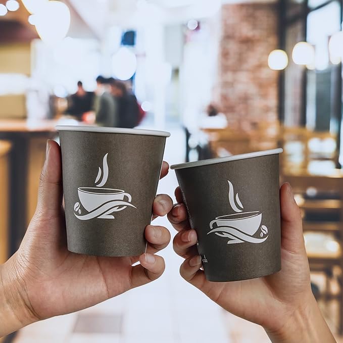 LITOPAK 270 Pack 10 oz Paper Cups, Brown Disposable Hot Coffee Cups for Party, Picnic, Travel, and Events