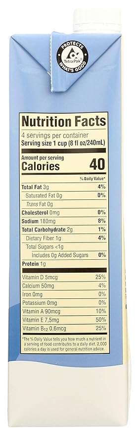 365 by Whole Foods Market, Organic Unsweetened Vanilla Almond Milk, 32 Fl Oz (Pack of 2)
