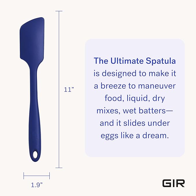GIR: Get It Right Silicone Spatula for Cooking, Baking & Mixing - Heat-Resistant up to 425°F - Nonstick & Dishwasher Safe Cookware - BPA Free - Navy Silicone Kitchen Spatula