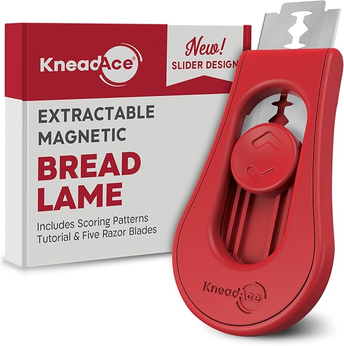 KneadAce Complete Sourdough Bread Baking Kit - 34oz Starter Jar, Cotton Rope Proofing Baskets, Magnetic Bread Lame, and Fast-Activation Sourdough Starter Culture for Perfect Artisan Loaves