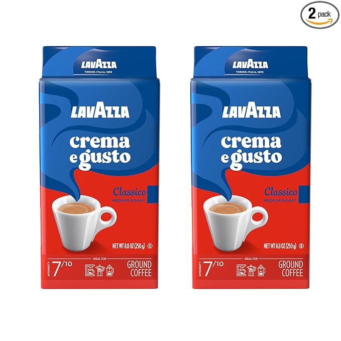 Lavazza 2 Pack Crema E Gusto Ground Coffee 8.8oz/250g Each