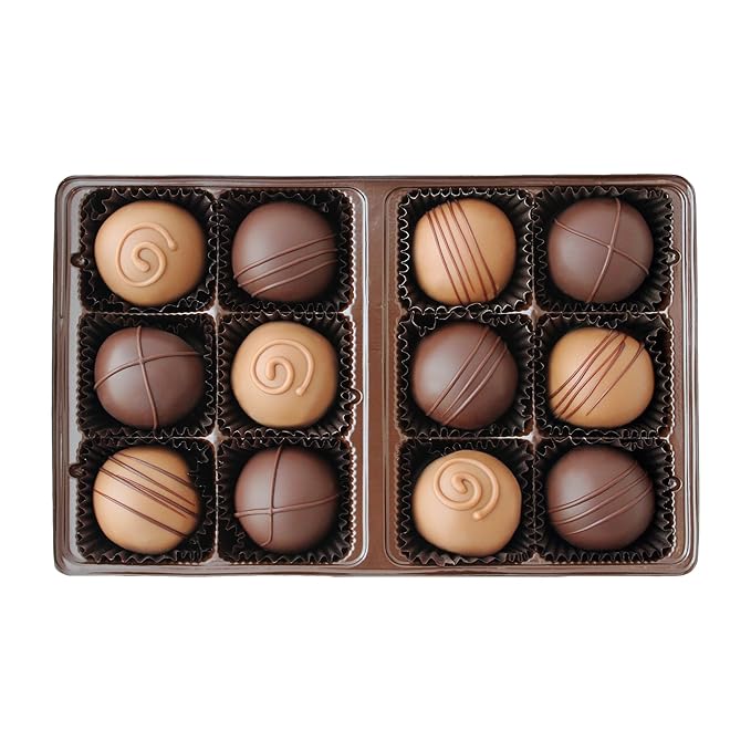 Vermont Nut Free Chocolates Boxed Chocolates (Truffle Assortment) 12-Piece, Nut-Free, Egg-Free, Kosher