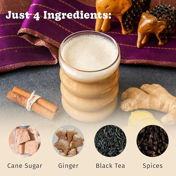 Bhakti Chai Tea Concentrate | Original, Organic Fresh Ginger, Black Tea, Sweetened, Spiced, Dairy-Free, Vegan (Pack of 3)