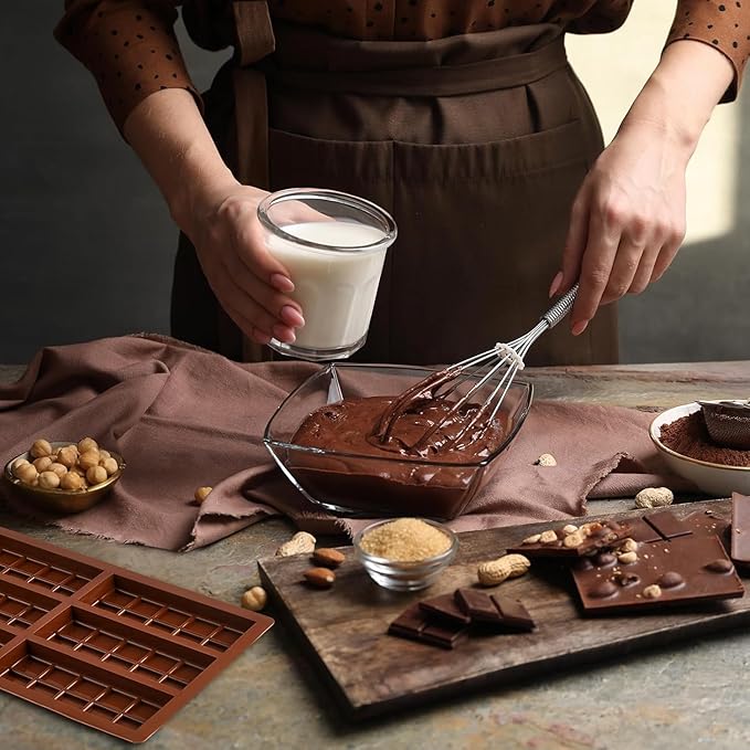 Chocolate Bar Mold,Dubai Chocolate Molds and Scraper for Stuffed Bar,Deep Large and Thick Chocolate Candy Bar Mold for Filling Knafeh Pistachio Kit