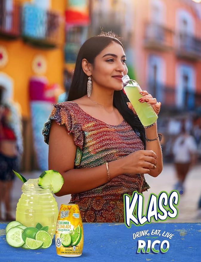 Klass Aguas Frescas | Liquid Water Enhancer | Sugar Free Naturally Flavored Cucumber-Limeade | Keto Friendly |1.62 Oz Pack of 4 (Makes 24 servings each) 0 Calories Per Serving
