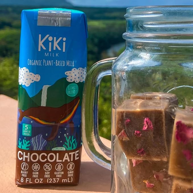 Kiki Milk Plant Based Milk - The Starter Kit - 2x Chocolate Milk 8oz & 2x Organic Original Kiki Milk 8oz - Calcium & Magnesium Source - Gluten, Gum, GMO, Dairy, Soy & Glyphosate Free - Shelf Stable