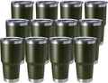 HASLE OUTFITTERS 30oz Stainless Steel Tumbler, Double Wall Vacuum Insulated Travel Mug Tumbler, Durable Insulated Coffee Mug, Gift Box Set (Amey Green, 12)