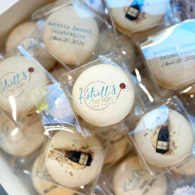 100pcs Clear Macaron Boxes Chocolate Covered Ore Cookie Boxes 2.17" x 2.17" x 1.38" Clear Favor Box Treat Pastry Box for Christmas Birthday Wedding