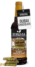 Syruvia Dubai Chocolate Coffee Syrup - 25.4 fl oz - Kosher Syrups, Gluten Free, No Coloring, Perfect for Drinks, Soda, Shakes, Desserts, and More.