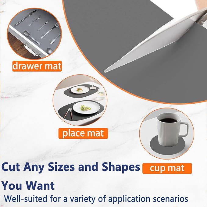 47.3''x23.6''(120cmx60cm) Extra Large Silicone Mat for Kitchen Counter, Heat Resistant Countertop Protector, Non-Slip Waterproof Kitchen Island Mat, Easy to Clean, Semitransparent