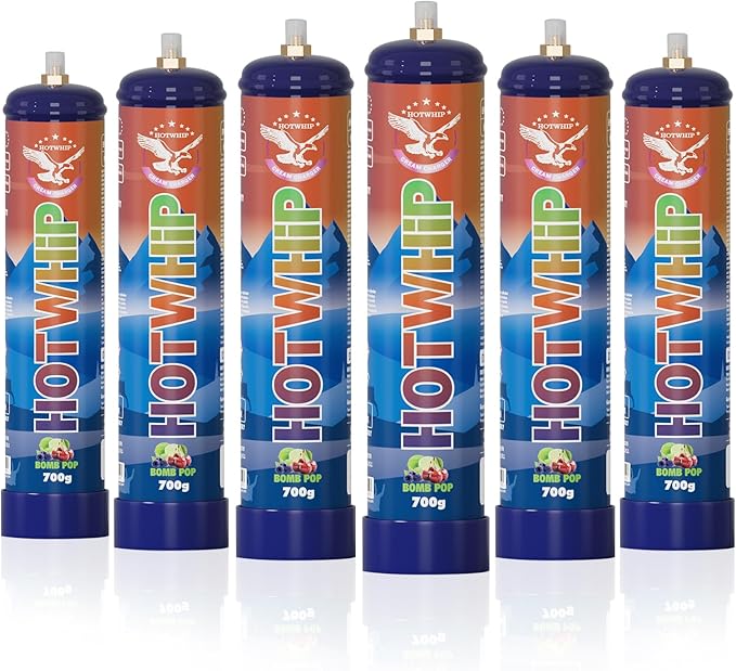 Whipped Cream Charger 700g,1.1L Tank,Cream Charger Food Grade Bombpop Flavor 99.99% Purity Premium Cream Cylinder(1,700g Bombpop)