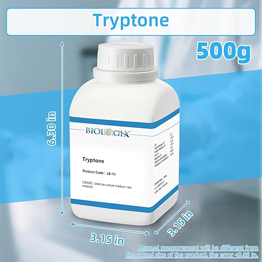 Tryptone Powder, pH 5.0-7.0, FMB Grade, Casein Tryptone for Laboratory Bacterial Culture, 500g/Bottle(1.1 lb.), 10 Bottles/Case