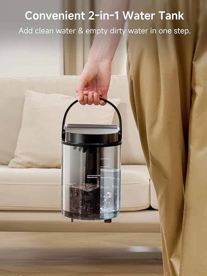 uwant Carpet Cleaner Machine with Steam& Hot Water System, 18Kpa Powerful Suction Portable Carpet Cleaner with Exclusive Tools 2in1 Upholstery Cleaner Steam Machine