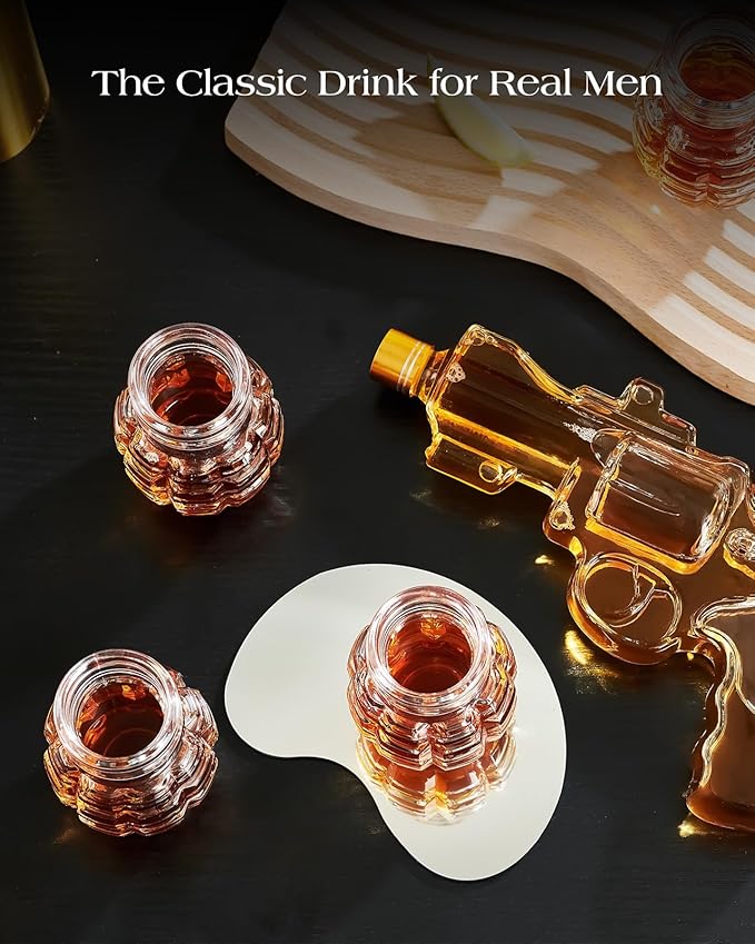 Kollea Grenade Shaped Shot Glass Set, Shot Cups with Heavy Base for Whiskey, Tequila, Vodka, Liquors, Set Of 6, 2.37 oz