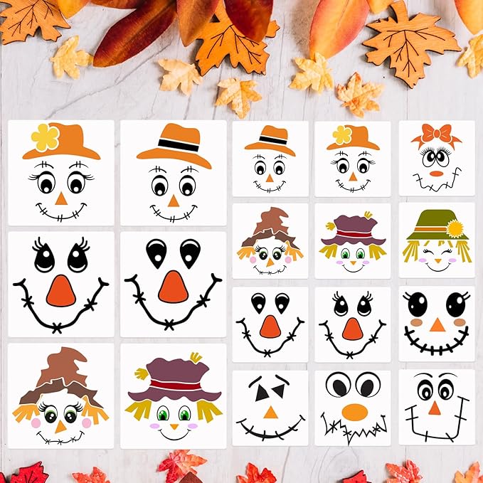 Fall Stencils Scarecrow Stencils Reusable Autumn Stencil DIY Crafts Templates for Painting on Wood Block T-Shirts Holiday Decor