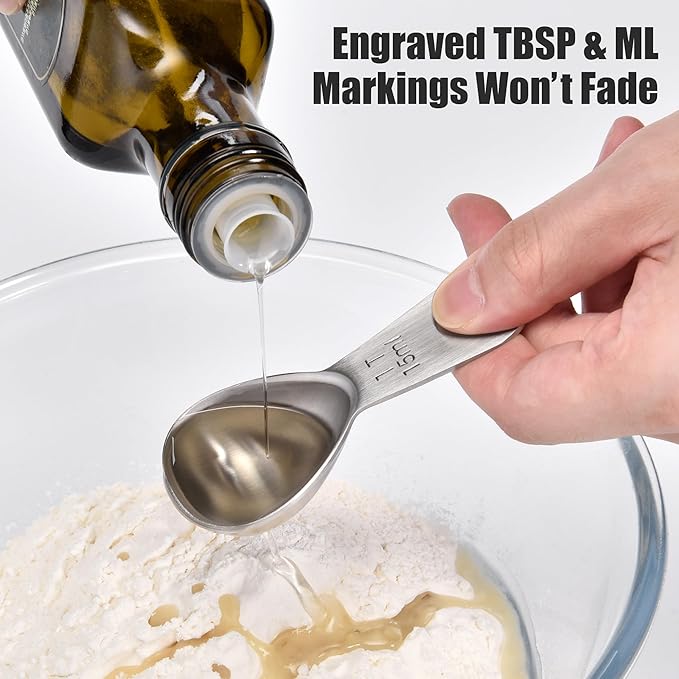 18/8 Stainless Steel Coffee Scoop, Doosu Heavy Duty Metal Tablespoon Measuring Spoon for Ground Coffee Tea Powder (1 tbsp/15 ml)