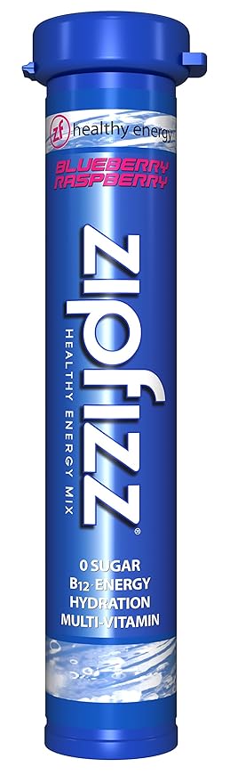 Zipfizz Daily Energy Drink Powder, Blue Raspberry, 20 Pack | 3-in-1 Sustained Energy, Rapid Hydration, and Essential Vitamins | Sugar-Free | Electrolyte Powder | Contains Vitamin B-12 & Antioxidants