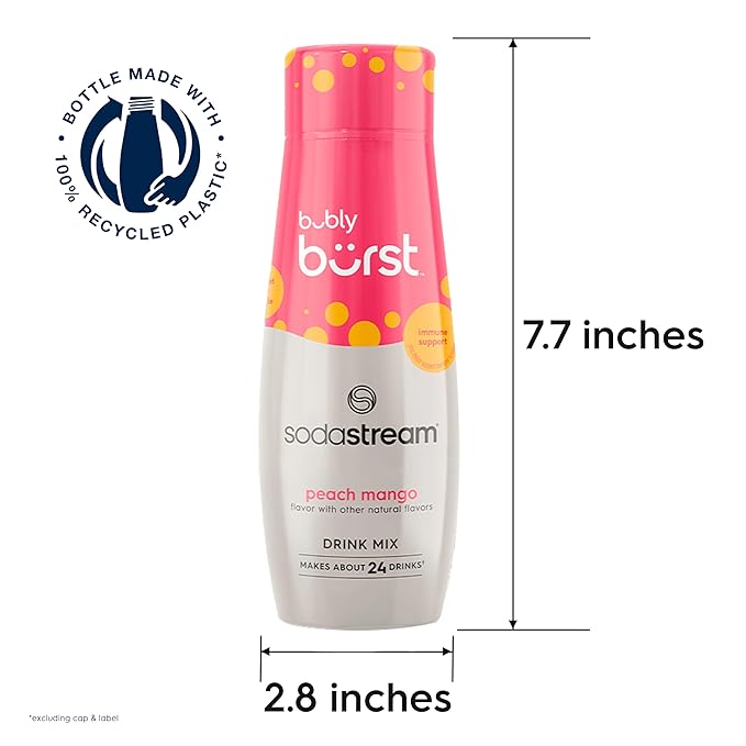 SodaStream Bubly Burst Peach Mango Drink Mix (440ml, Pack of 4)