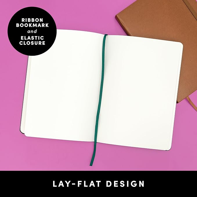 PAPERAGE Blank Journal Notebook, (Cognac), 160 Pages, Medium 5.6 inches x 8 inches - 100 GSM Thick Paper, Hardcover