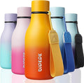 BJPKPK Insulated Water Bottles, 12oz Stainless Steel Metal Water Bottle with Strap, BPA Free Leak Proof Thermos, Mugs, Flasks, Reusable Water Bottle for Sports & Travel, Sunset Orange