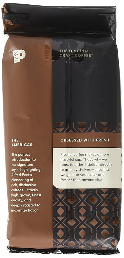 Peet's Coffee House Blend, Dark Roast Ground Coffee, 12 Ounce Bag (Pack of 2) Packaging May Vary Bright, Lively, and Balanced Dark Roast Blend of Latin American Coffees, Deep Roasted, Hint of Spice