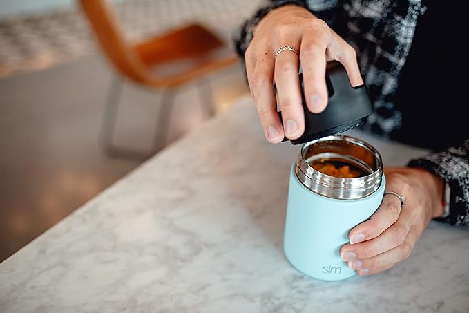 Simple Modern Food Jar for Hot Food | Reusable Stainless Steel Vacuum Insulated Leak Proof Lunch Storage for Smoothie Bowl, Soup, Oatmeal | Provision Collection | 16oz | Midnight Black