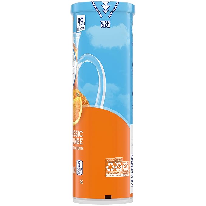 Crystal Light Classic Orange with Vitamin C & Calcium Drink Mix (20 Pitcher Packets, 4 Canisters of 5)