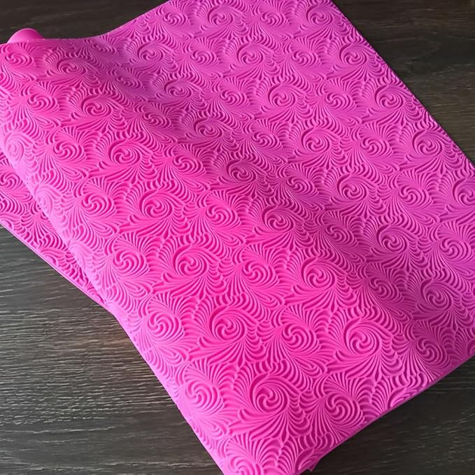 Embossing Lace Fondant Molds,Cake Fondant Impression Mat, Silicone Molds for Cake Decorating - Spiricle Pattern
