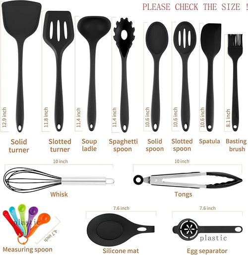 18 Pcs Cooking Utensils Set, Kitchen Utensils Set with Utensil Holder, 446°F Heat Resistant Silicone Spatula Set, Kitchen Gadgets Tools Set for Nonstick Cookware BPA FREE