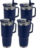 HASLE OUTFITTERS 30oz Tumbler Bulk with Handle, Insulated Travel Coffee Mug Set with Handle Leak-Proof Double Wall Stainless Steel Vacuum Tumblers Pack Metal Cup for Hot and Cold Drink