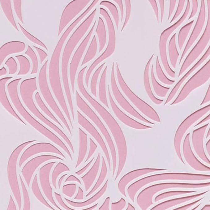 Cake Stencil - Seamless Delicate Pattern for Decorating Tall Double Barrel Cake to Use with Buttercream, Royal Icing, Ganache, Paint, Airbrush (Riya)