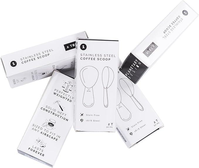 Coffee Scoop - Brushed Stainless Steel - 2 Tablespoon Capacity - Fits inside Airscape Canisters (Brushed Steel)