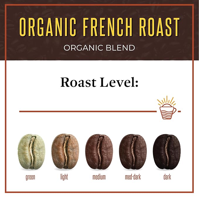 San Diego Coffee Organic French Roast, Dark Roast, Whole Bean Coffee, 16-Ounce Bags (Pack of 2) Café en grano tostado