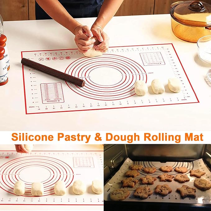 2PCS 9Inch Round Banneton Bread Proofing Basket Sets,Sourdough Bread Baking Supplies with Linen Liners,Silicone Bread Sling,Danish Whisk,Scoring Cutter,Dough Scraper