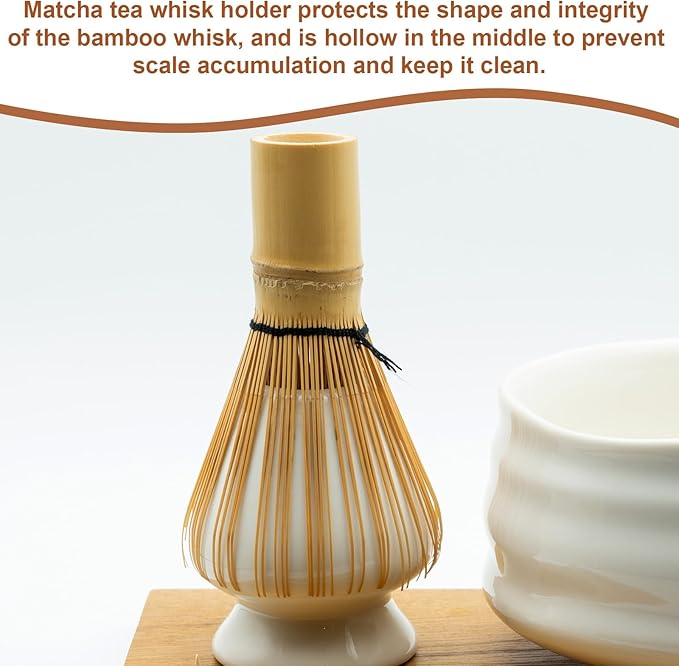 HARFINGTON Ceramic Chasen Stand 70mm Matcha Whisk Holder Teas Set Whisks Stand Traditional Matcha Tea Chasen Holder Tea Set Accessories for Tea Tasting, Cyan Blue