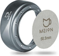 MEION 58mm Espresso Dosing Funnel and 58.5mm Puck Screen Set for 58mm Portafilters, Magnetic Coffee Portafilter Funnel, Reusable Espresso Puck Screen, Espresso Tools Accessories (Silver, 58mm)