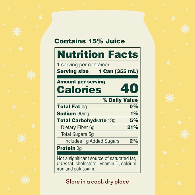 OLIPOP Prebiotic Soda Pop, Crisp Apple, Pantry Pack Packed with Prebiotics, Fiber, and Botanicals, Gluten Free, Vegan, GMO Free, 12oz (12-Cans)