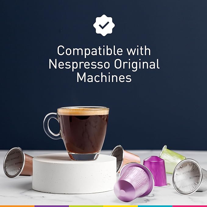 Bestpresso Coffee for Nespresso OriginalLine Machine 120 pods Certified Genuine Espresso Variety Pack, Pods Compatible with Nespresso OriginalLine