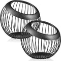 2 Pieces Coffee Pods Holder Large Capacity Coffee Pod Baskets Stainless Steel Cup Organizer Sturdy for Espresso Capsule Pot Storage Metal Wire Fruit Bowl Snack Storage(Black)