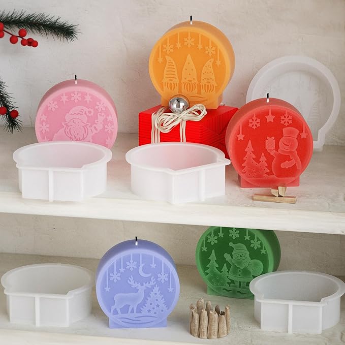 Silicone Santa Claus Mold - Silicone Resin Casting Molds for Candle & Resin & Soap Craft Supplies