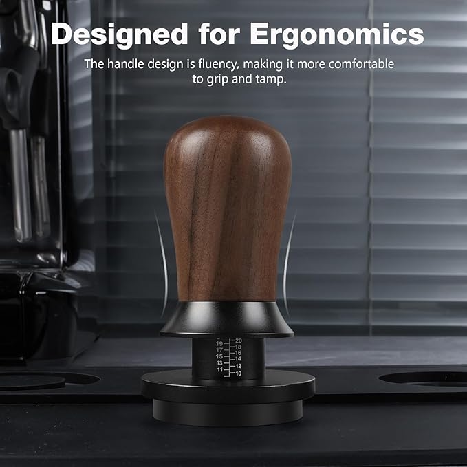 PUSEE 51mm Espresso Coffee Tamper - Premium Barista Coffee Tamper, 30lb Calibrated Double Spring Titanium Coating Base Ground Espresso Tamper, Fits for All 51mm Portafilters, Espresso Accessories