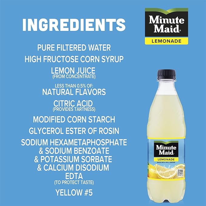 Minute Maid Lemonade Made w/Real Lemons, 16.9 fl oz, 6 Pack