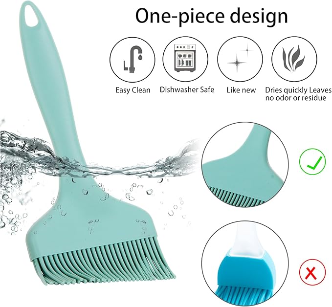 4PCS Silicone Pastry Brush, 8.2 in Heat Resistant Baking Silicon Brush, Food Brushes for Cooking, Perfect for Baking, Pastries, Grilling, Spreading Oil, BBQ Sauce, BPA Free, Dishwasher Safe